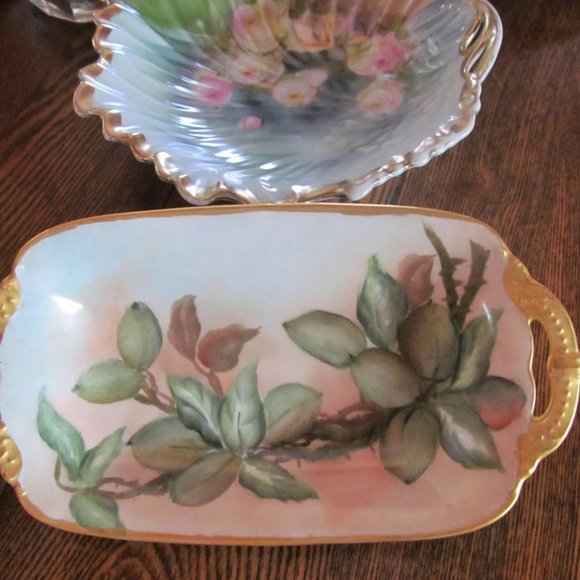 Art Nouveau China 1915 Olive Dish Hand Painted Bowl Olive Branch Italian Wedding - Picture 4 of 5